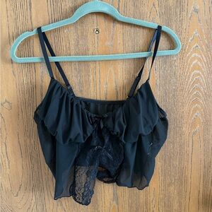 SHEIN Black Ruffle Lace Camisole